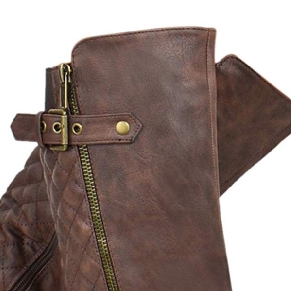 Margo Brown Tufted Knee High Buckle Riding Boot - Picture 5 of 7